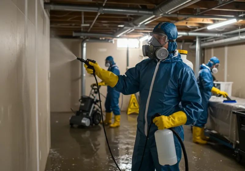 Basement Sanitization and Antimicrobial Treatment process in Pineville, WV