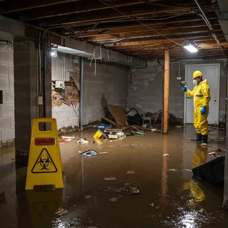 Flooded Basement Electrical Hazard in Pineville, WV Property