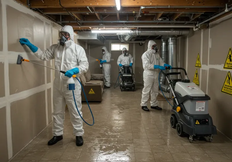 Basement Moisture Removal and Structural Drying process in Pineville, WV